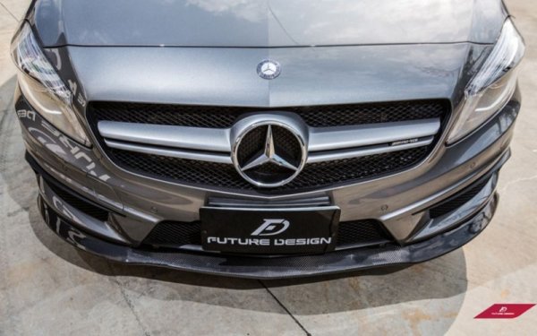 BENZ メルセデス・ベンツ A-Class W176 フロントバンパー用 リップスポイラー 本物Drycabon ドライカーボン AMG -  Future Design Drycarbon parts