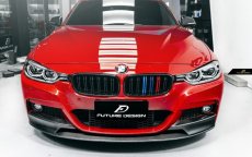 画像1: BMW 3シリーズ F30 セダン F31 ツーリング Mスポーツ フロント用 リップスポイラー 本物DryCarbon ドライカーボン (1)