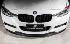 画像2: BMW 3シリーズ F30 セダン F31 ツーリング Mスポーツ フロント用 リップスポイラー 本物DryCarbon ドライカーボン (2)