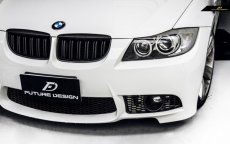 画像1: BMW 3シリーズ E90 E91 フロント用艶ありブラックキドニーグリル センターグリル (1)