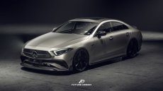 画像2: BENZ メルセデス・ベンツ CLS-Class クーペ 後期車 C257 W257 AMGフロントバンパー用カーボンリップスポイラー 本物DryCarbon ドライカーボン  (2)