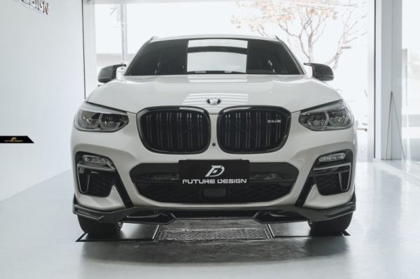 BMW Xシリーズ X4 G02 前期車 Mスポーツ フロントバンパー用リップスポイラー 本物DryCarbon ドライカーボン - Future  Design Drycarbon parts