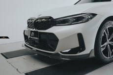 画像14: BMW 3シリーズ G20 G21 Mスポーツ 後期用 フロントバンパー リップスポイラー 本物DryCarbon ドライカーボン V1 (14)