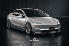 画像3: 【予約販売中に送料無料】TESLA テスラ NEW MODEL 新型 モデル 3 サイドスカート 本物Drycarbon ドライカーボン (3)