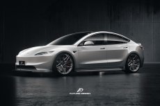 画像2: 【予約販売中に送料無料】TESLA テスラ NEW MODEL 新型 モデル 3 サイドスカート 本物Drycarbon ドライカーボン (2)