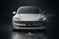 画像2: 【予約販売中に送料無料】TESLA テスラ NEW MODEL 新型 モデル 3 フロントバンパー用 リップスポイラー 本物Drycarbon ドライカーボン (2)