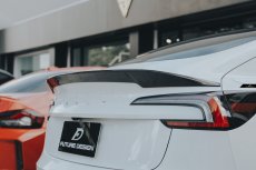 画像8: TESLA テスラ NEW MODEL 新型 モデル 3 トランク用 リアスポイラー 本物Drycarbon ドライカーボン (8)