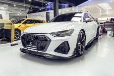 画像7: AUDI RS6 AVANT  C8 フロント リップスポイラー 本物DryCarbon ドライカーボン (7)