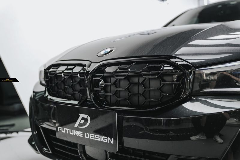 BMW 3シリーズ G20 G21 後期用 フロント用 艶ありブラック キドニーグリル センターグリル